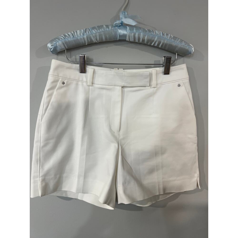 White House Black Market Size 4 White 5” Tailored Shorts Side Slits Pockets - Picture 14 of 14